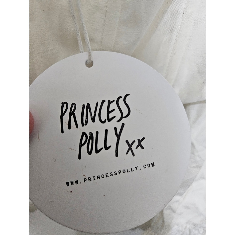 Princess Polly White Off Shoulder Puff Sleeve Corset Crop Top US 4 - Picture 3 of 8